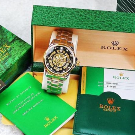 Jam Tangan Rolex Automatic Pria Tanpa Batrai Full set Box Cocok Hampers / Paket Kado Cowok