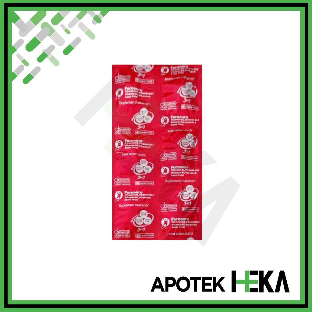 Forneuro Strip isi 6 Kapsul - Multivitamin B1 B12 B6 E Asam Folat [BOGOR]