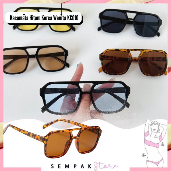 SS Kacamata Hitam Korea Wanita KC010 Kacamata Retro Klasik Frame Besar Persegi Kaca mata Style Korea