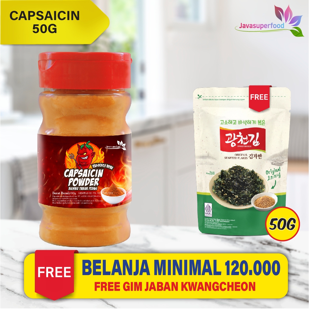 Bubuk Cabe Super Pedas / Bubuk Cabe Pedas / Cabe Bubuk / Bubuk Cabai Kering / CAPSAICIN 50G BOTOL