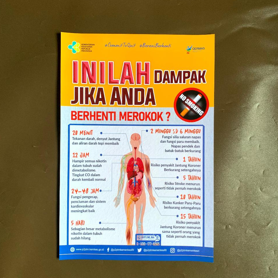 

Poster Dampak Jika Berhenti Merokok | Poster Akibat Berhenti Merokok | Hidup Sehat Tanpa Rokok | Stop Merokok | Poster Rokok | Poster Kemenkes | Poster Germas