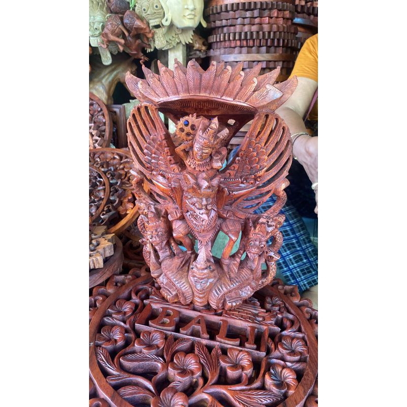 Patung Garuda Wisnu Kencana 40 Cm - Patung GWK Kayu - Patung Garuda Wisnu - Pajangan Garuda Bali
