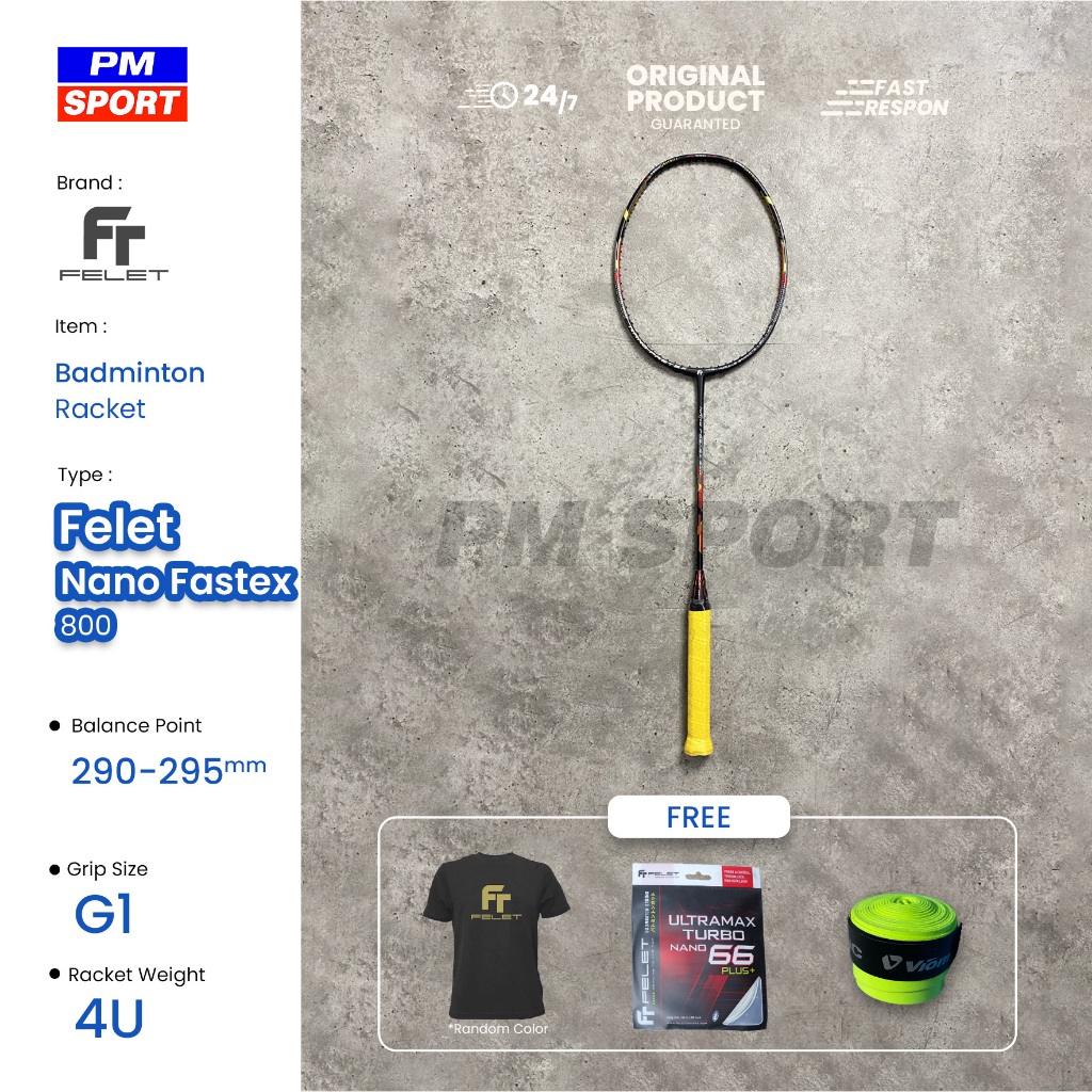 RAKET BADMINTON / BULUTANGKIS FELET NANO FASTEX 800 ORIGINAL