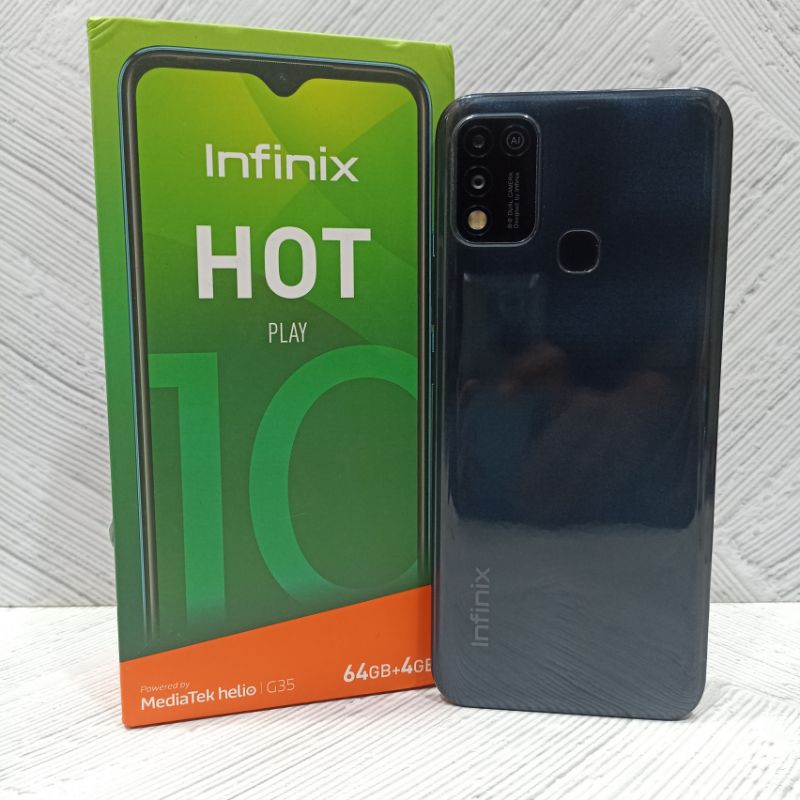 Infinix Hot 10 Play 4/64 GB Handphone Second Fullset