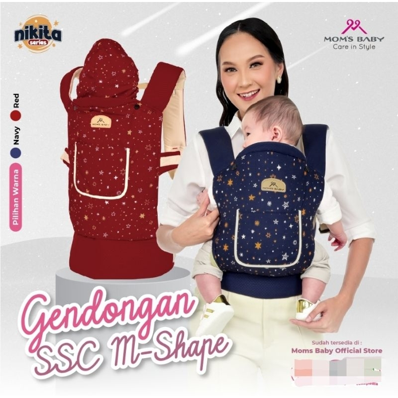 Mom's Baby Gendongan Bayi Ransel SSC M-Shape with Hoodie Nikita MBG 2047 / Moms Baby Gendongan Depan