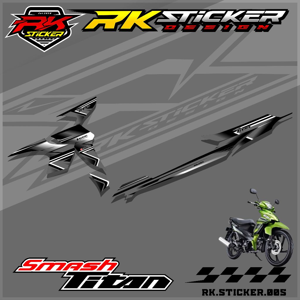 Sticker Striping SMASH TITAN - Stiker Striping Variasi SMASH TITAN Desain Racing Rk-05