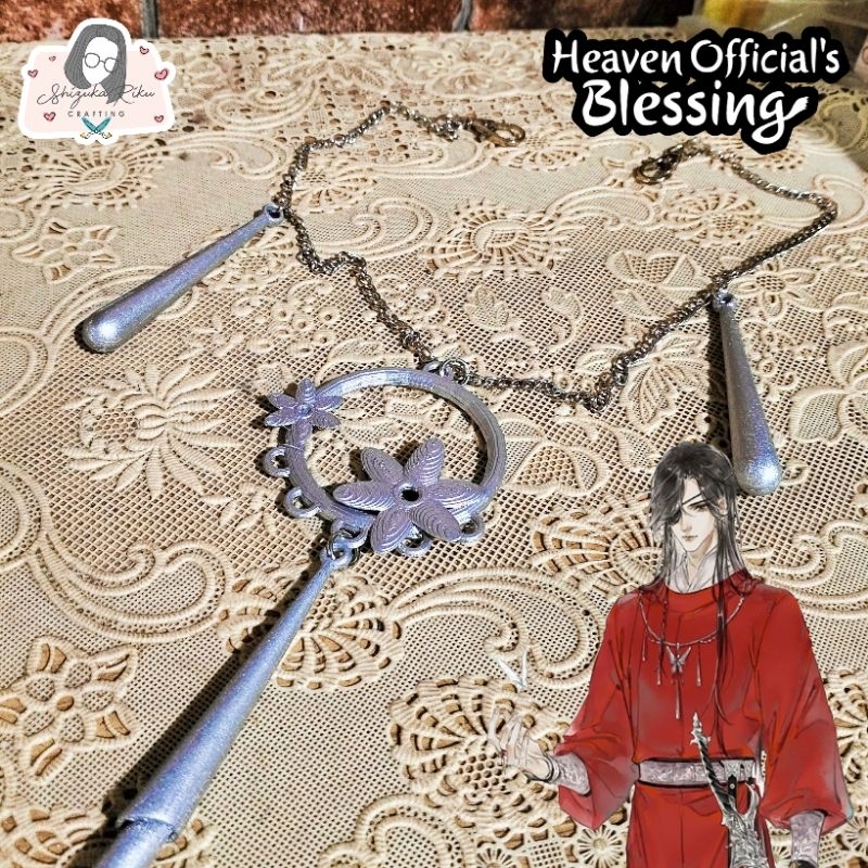 Hua Cheng Accessories - Heaven Official Blessing - kalung Flower - Aksesoris Baju - Cosplay - Anime 