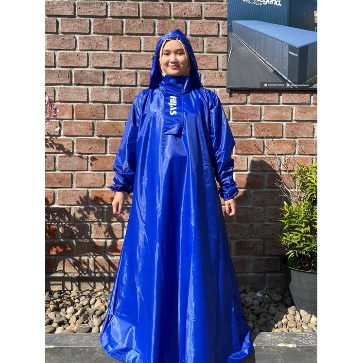 Jas Hujan Gamis Wanita Muslimah Jumbo Dewasa Tebal Untuk Hijaber Premium / Jas Hujan Wanita Gamis