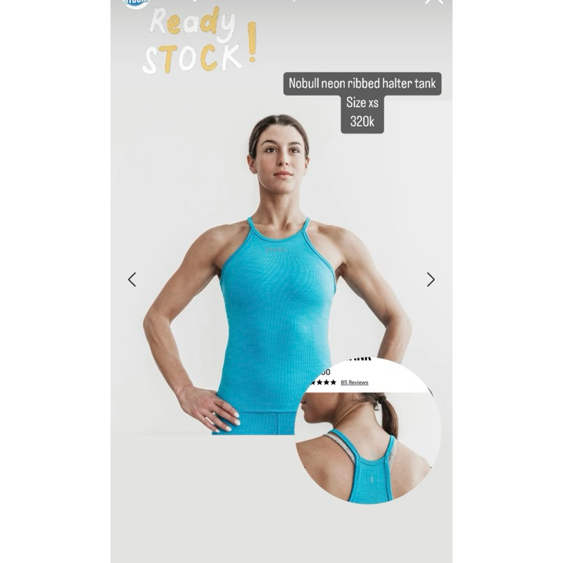 Brand New Nobull Neon Ribbed Halter Tank size XS