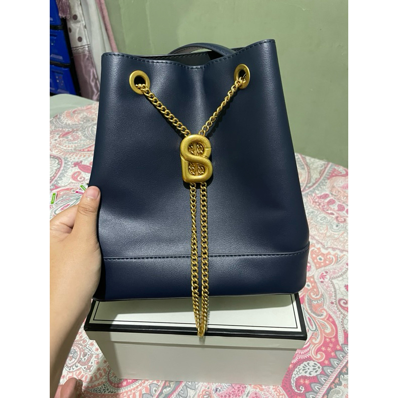 Preloved Myra bag Buttonscarves navy