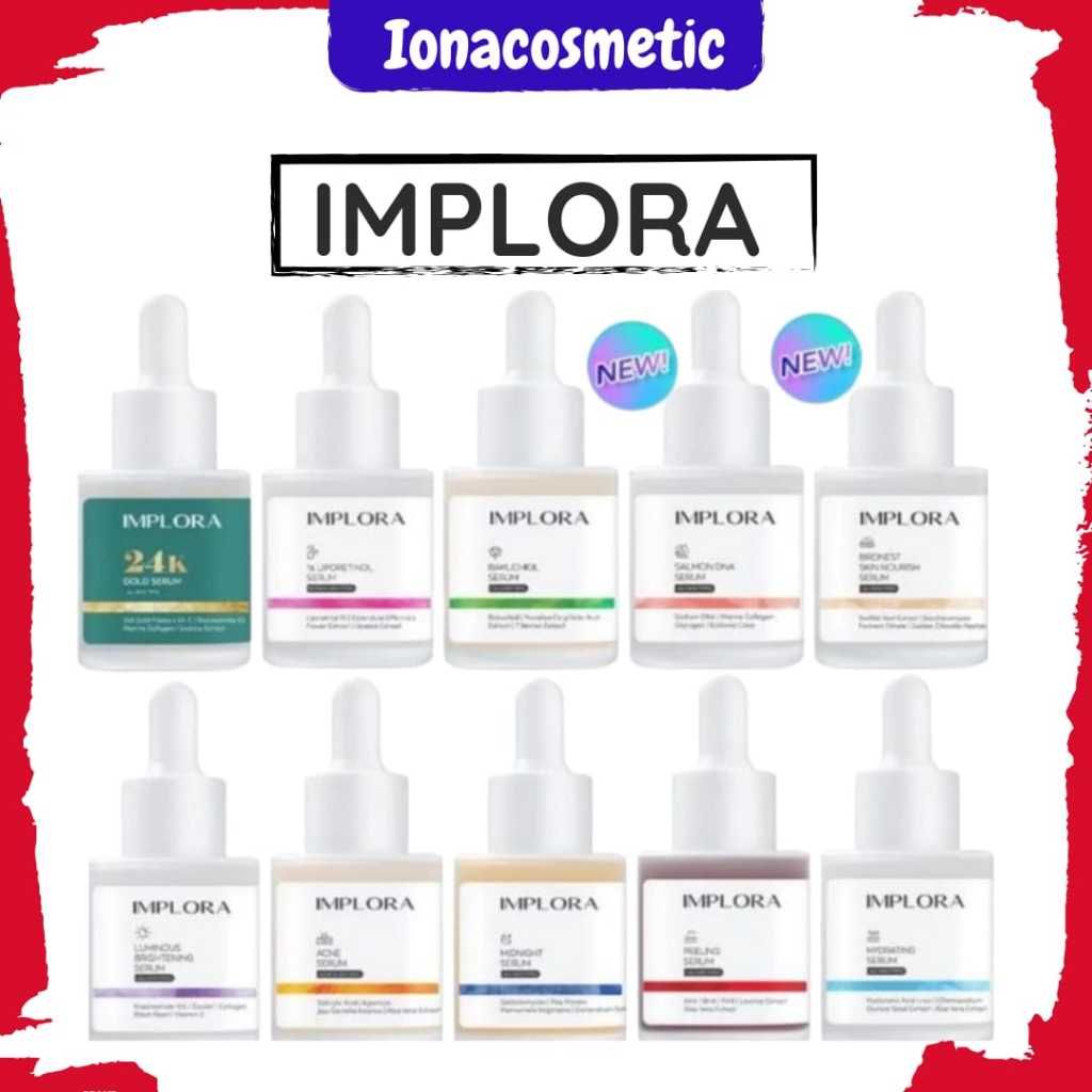 IMPLORA FACE SERUM LUMINOUS BRIGHT SERUM ACNE PEELING MIDNIGHT SERUM WAJAH IMPLORA