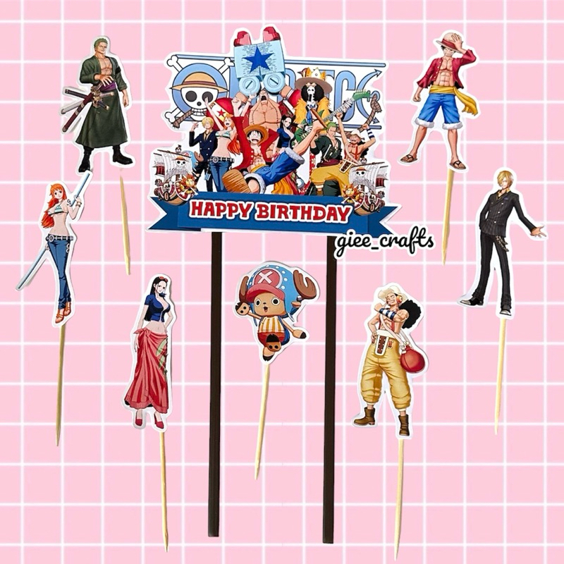 CAKE TOPPER ONE PIECE / TOPPER KUE ONE PIECE / HIASAN KUE ONE PIECE / ONE PIECE