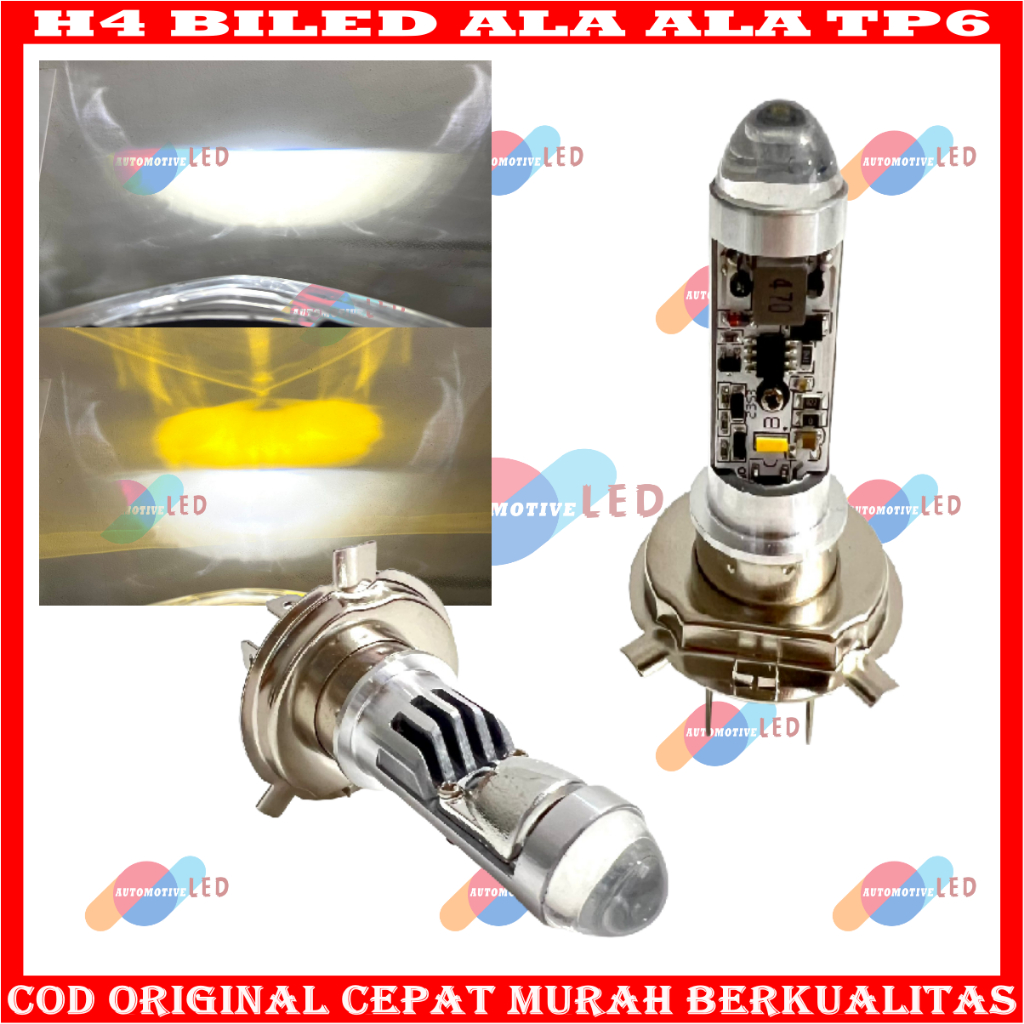 ORIGINAL NEW LAMPU H4 BILED ALA ALA TP6 H4 LED PROJECTOR H4 LAMPU MOTOR