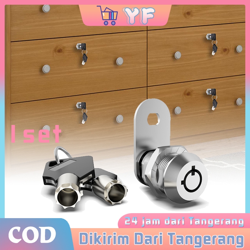 1Set Kunci Cabinet Kunci Lemari Kayu Anti Maling Kunci Loker Camlock