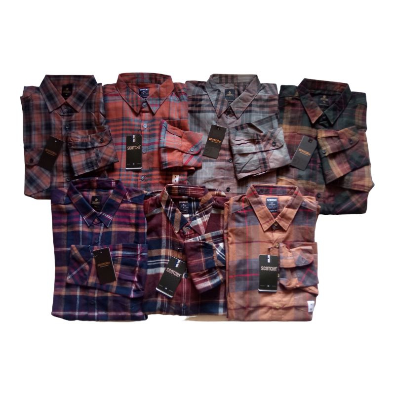 Kemeja scotch lengan panjang / Kemeja Pria