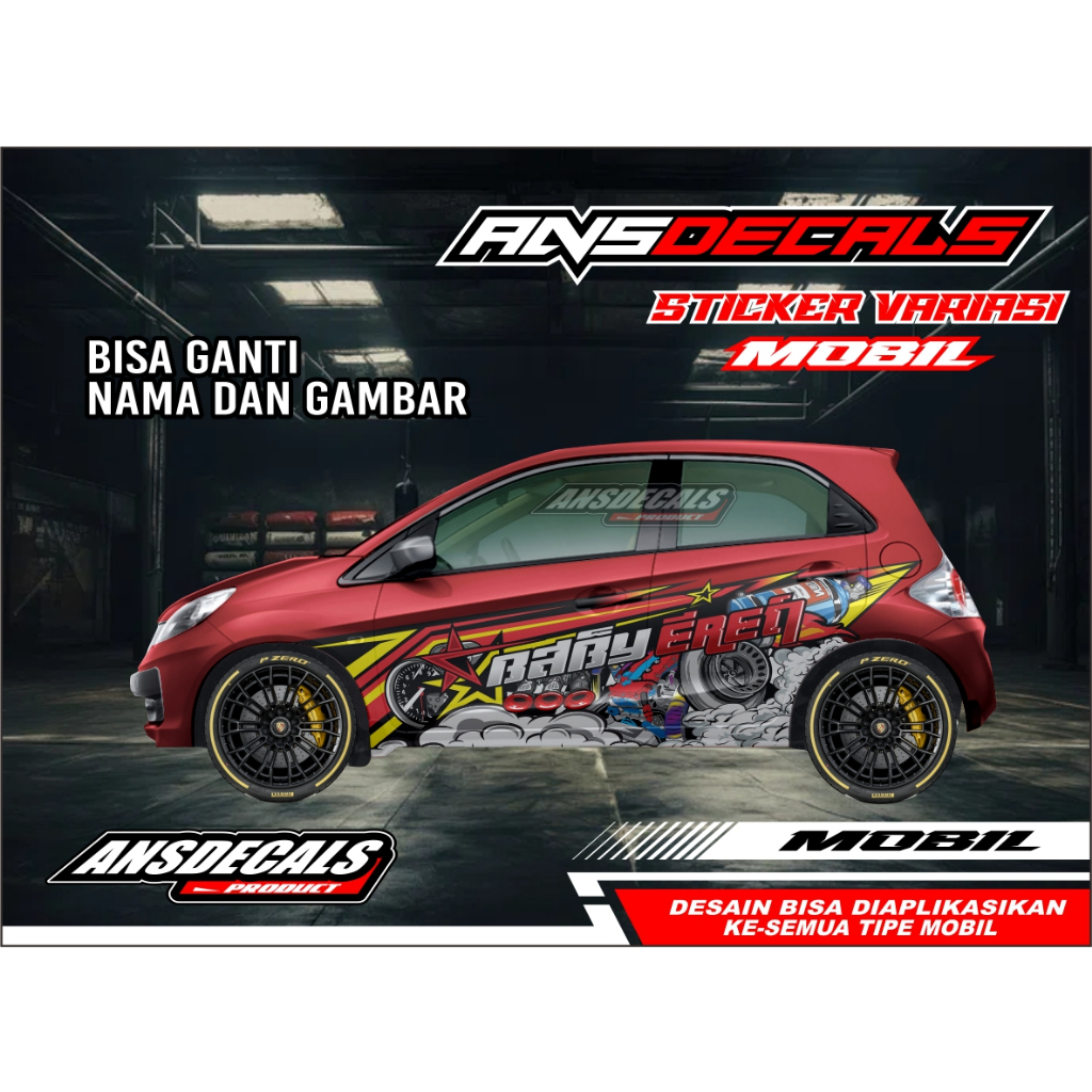 STICKER MOBIL JAZZ, BRIO | DECAL STICKER MOBIL STIKER JAZZ, BRIO, AGYA, YARIS FREE REQUEST STIKER AN