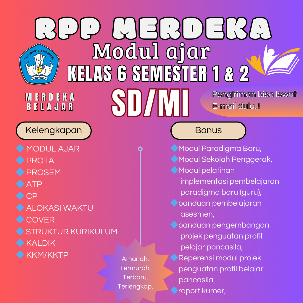 

MODUL AJAR KELAS 6 SD/MI KURIKULUM MERDEKA LENGKAP