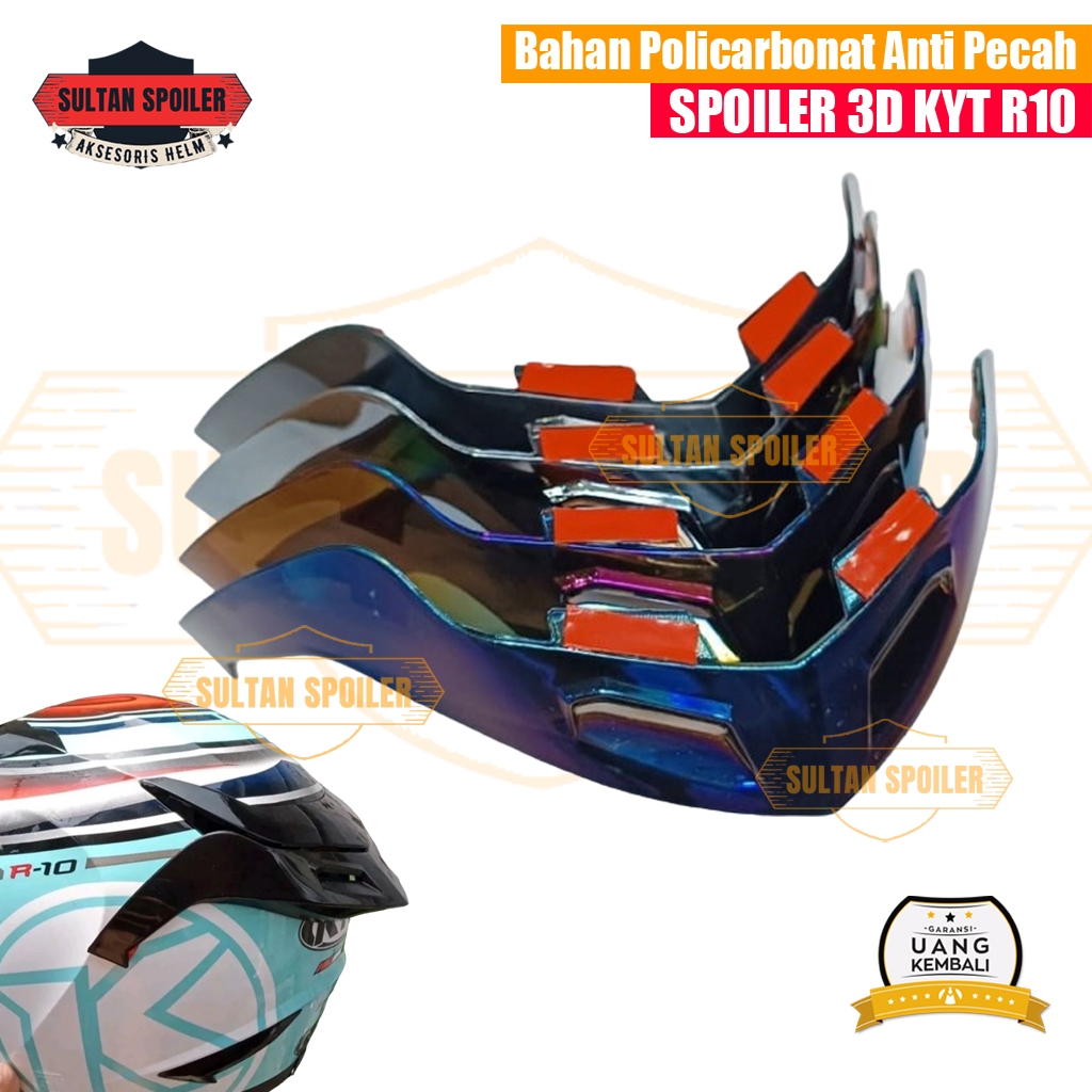 Spoiler Helm 3D KYT R10 / SPOILER HELM KYT R10 3D spoiler helm 3D KYT R10 Blue - spoiler helm kyt r1