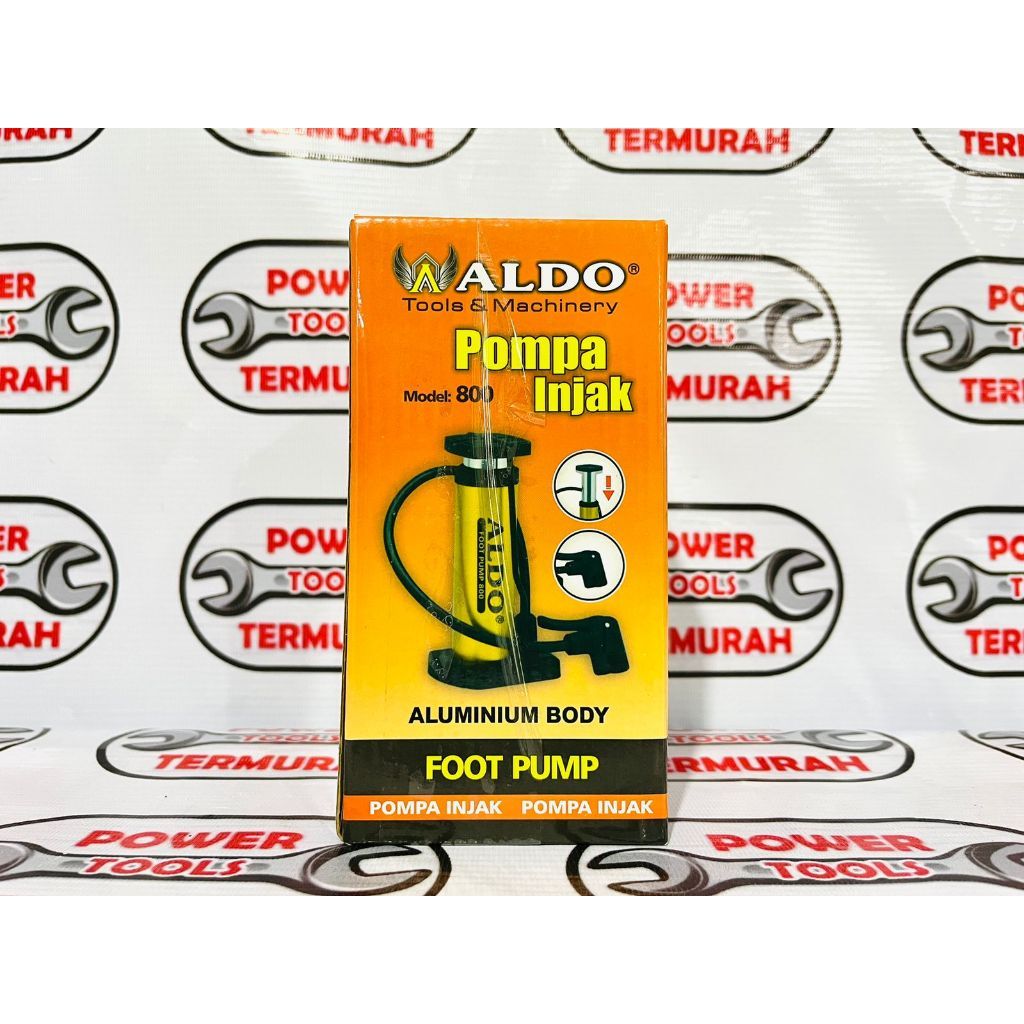 

POMPA INJAK MODEL 800 "ALDO" BODY ALUMINIUM||POMPA INJAK MANUAL UNTUK BAN SEPEDA MOTOR