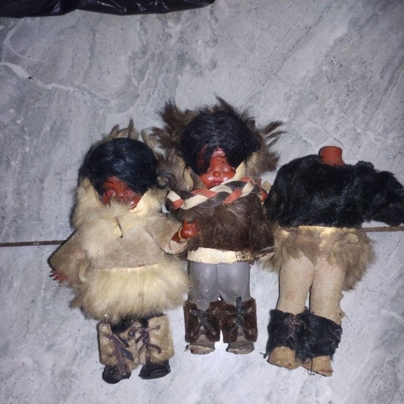 Vintage Boneka 1960s Eskimo Girl Native American Indian Carlson Doll