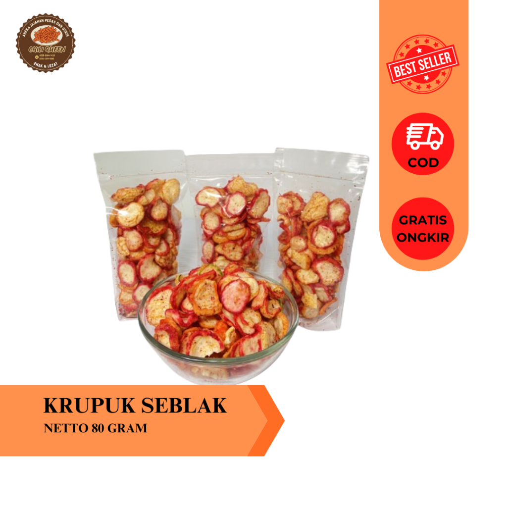 

Kerupuk Seblak 80 gram Pedas Daun Jeruk /Cemilan / Kerupuk / Kerupuk Pedas /Jajanan Viral