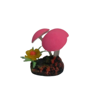 hiasan akuarium jamur warna besar