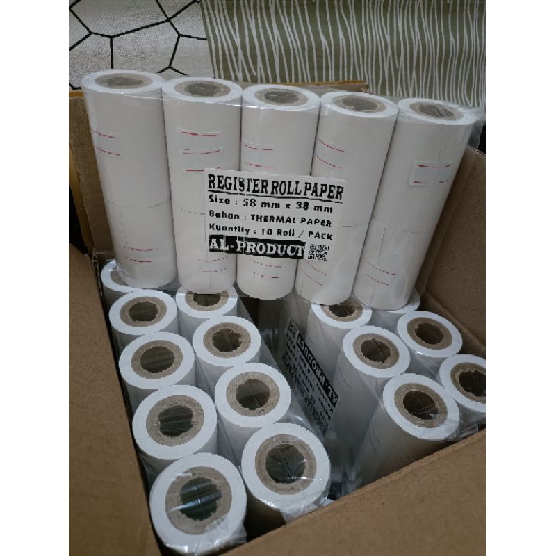 

Thermal Paper 58 x 38mm Kertas Struk Kasir Bluetooth 58x38/57x37/58x40