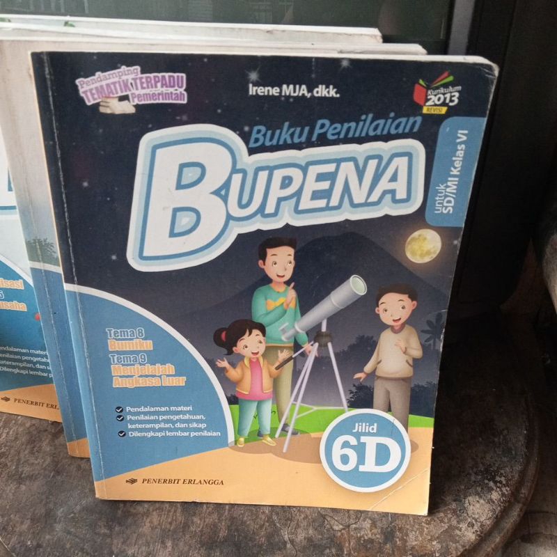 BUKU  BUPENA / BUKU PENILAIAN BUPENA UNTUK SD KELAS 6 JILID 6D REVISI K13 PENERBIT ERLANGGA