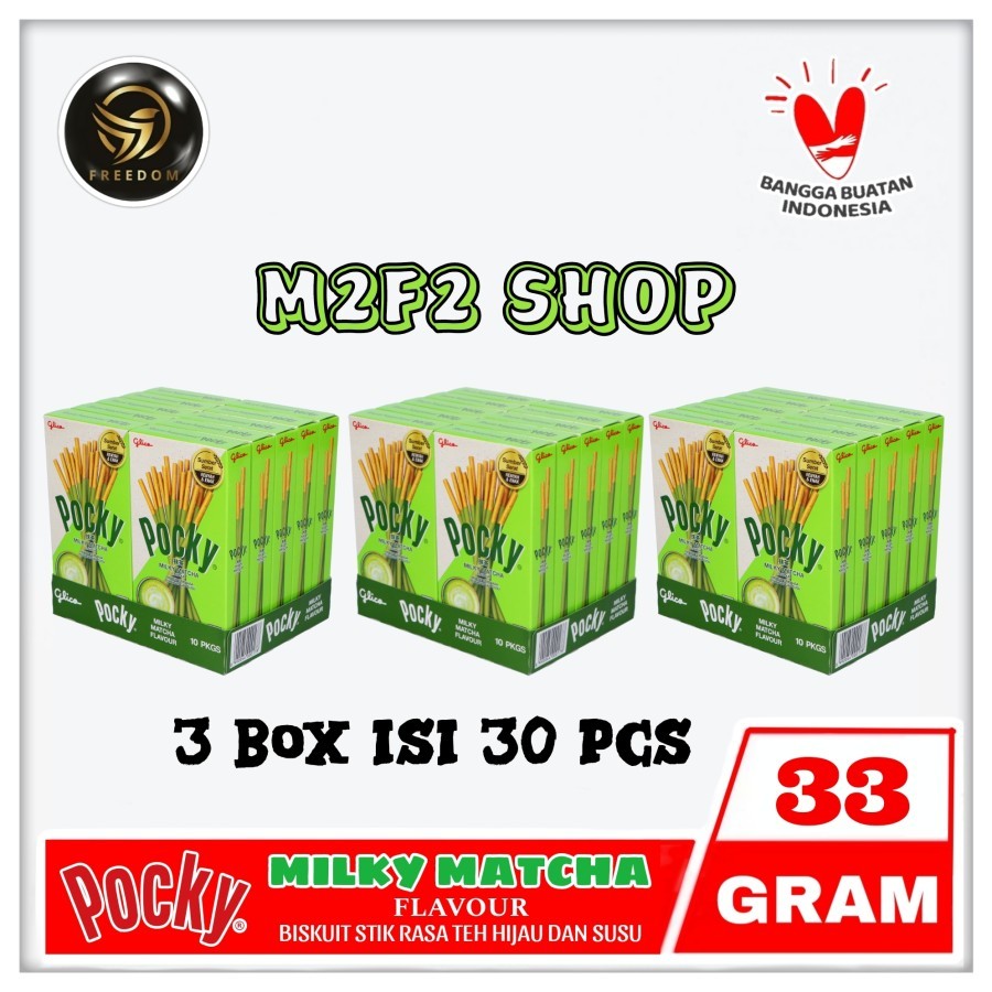 

Glico Pocky Milky Matcha Flavour | Biskuit Stik Teh Hijau & Susu - 33 gr (Kemasan 3 Box)