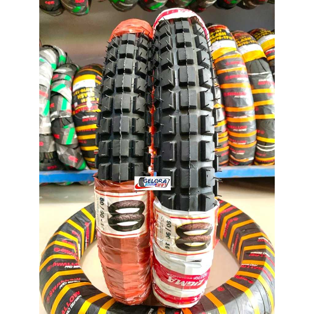 Sepasang Ban Trail Zigma 80/90-14 dan 90/90-14 Ring 14 ban 80/90-14 ban trail ban motor ring 14 ban 
