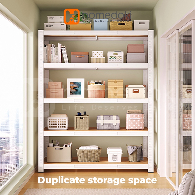 Homedoki Rak penyimpanan 5 tingkat / 5 susun Rak gudang Serbaguna Rak/ lemari dapur serbaguna