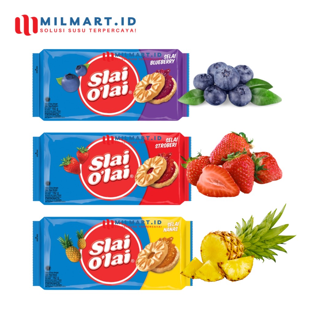 

ROMA SLAI O'LAI BISCUIT MAKANAN SKACK SLAIOLAI STROBERI BLUEBERRY PINEAPPLE 192 G