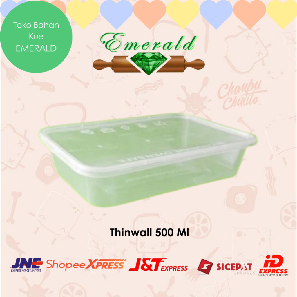 

Thinwall Persegi Panjang/Kotak Makan Plastik 500 ML