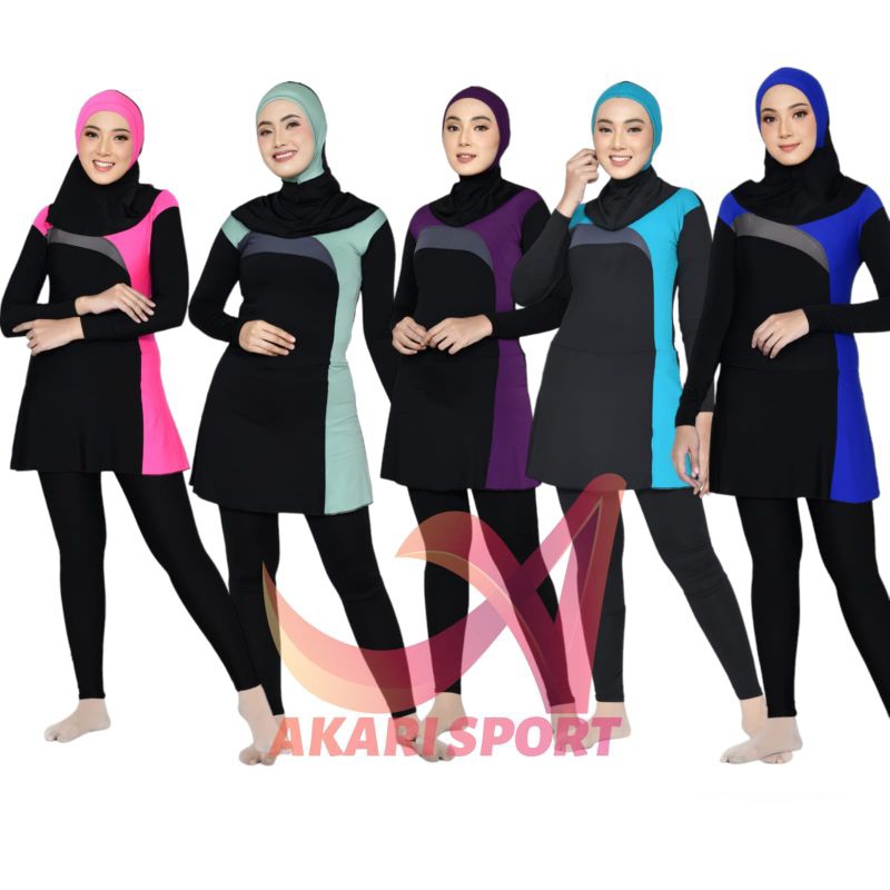 BAJU RENANG MUSLIM DEWASA HIJAB WANITA JUMBO SPANDEX PREMIUM