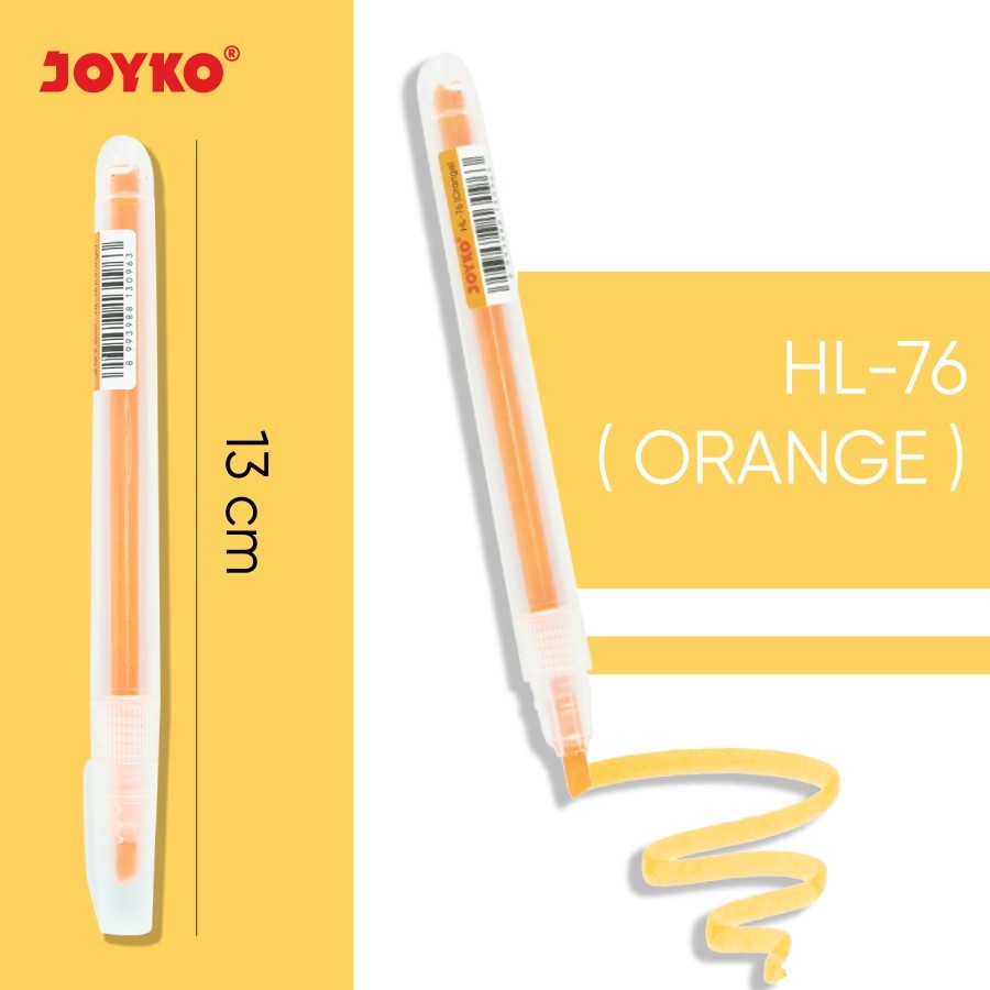 

Highlighter Penanda Berwarna Joyko HL-73 ~ 76 - Orange