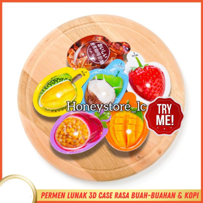 

Permen Lunak/Candy 3D Rasa Buahan Dan kopi Cemilan Snack Viral