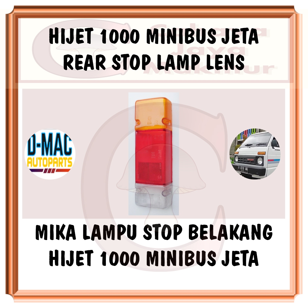 PCS Mika Kaca Lampu Stop Lamp Rem Sein Sen Belakang Daihatsu Hijet 1000 S75 Minibus Station Karoseri