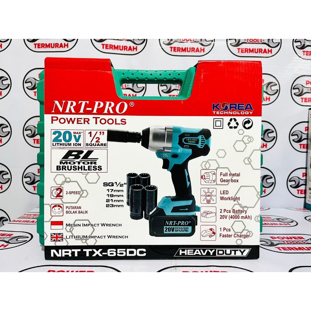 

CORDLESS IMPACT WRENCH NRT PRO TX 65 DC MESIN PEMBUKA BAUT BATERAI - 1