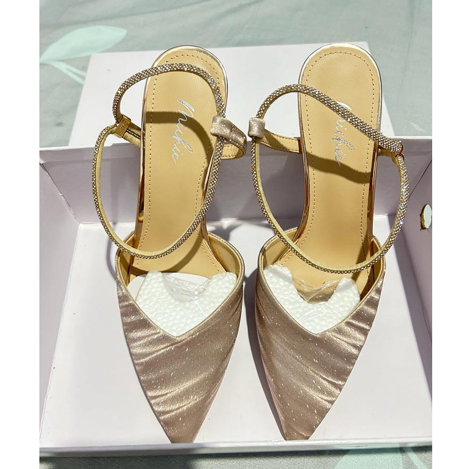 Michie Shoes Sepatu Heels Wanita Hak Scarlett Swarovski Slingback