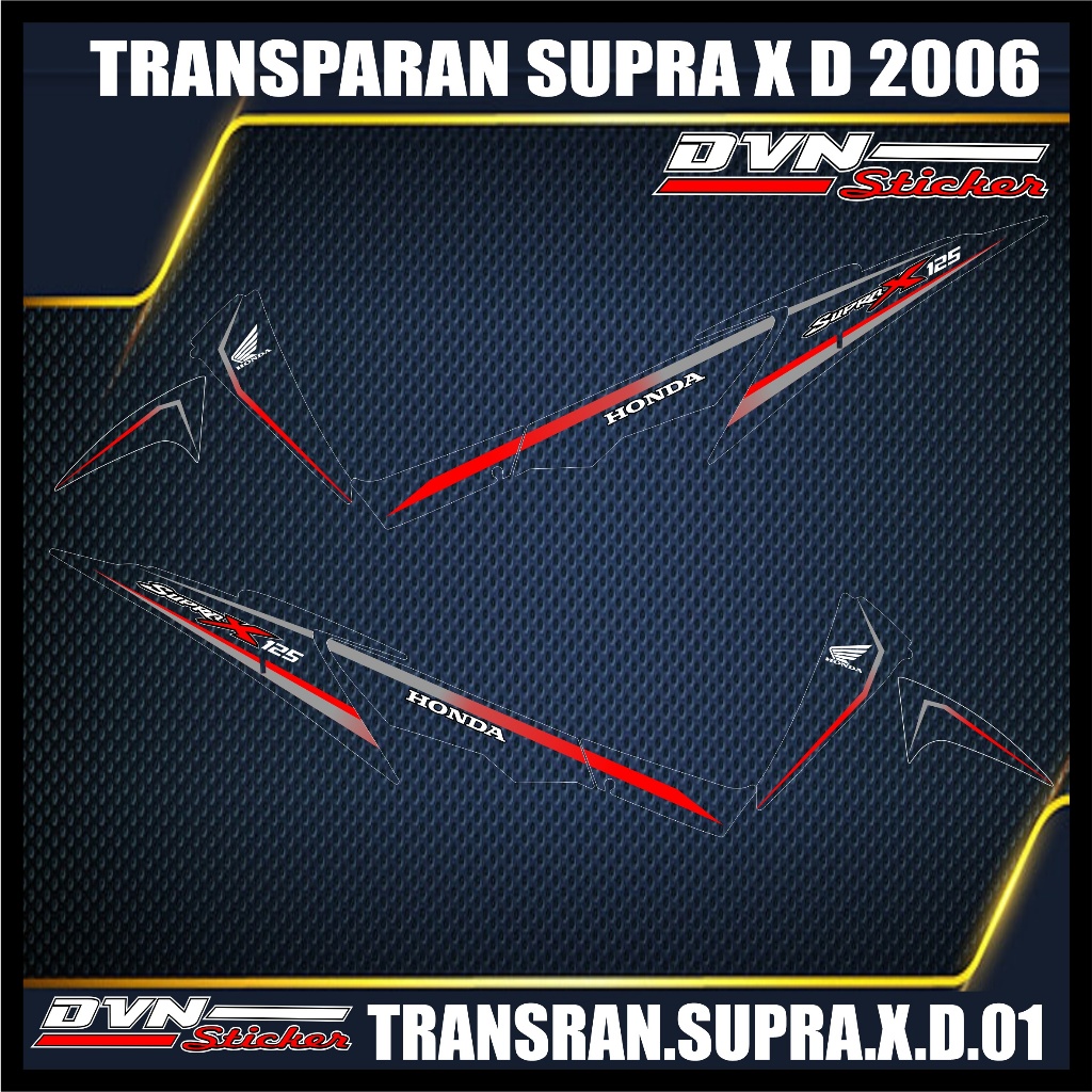 Striping TRANSPARNA SUPRA X 125 D 2006 list variasi TRANSPARAN honda SUPRA X 125 D CODE 01