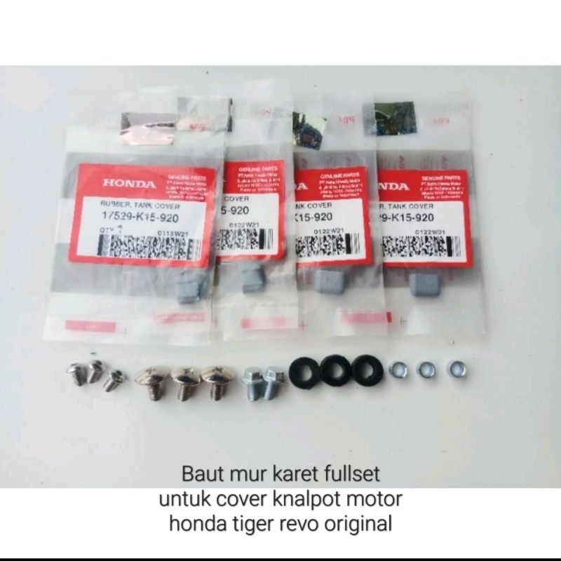 BAUT MUR KARET UNTUK COVER KNALPOT MOTOR HONDA TIGER REVO FULLSET ORIGINAL