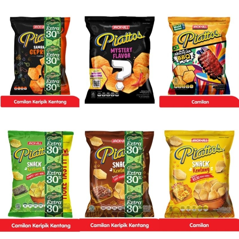 

Piattos Snack Kentang Isi 68Gr / 75Gr Berbagai Varian Rasa