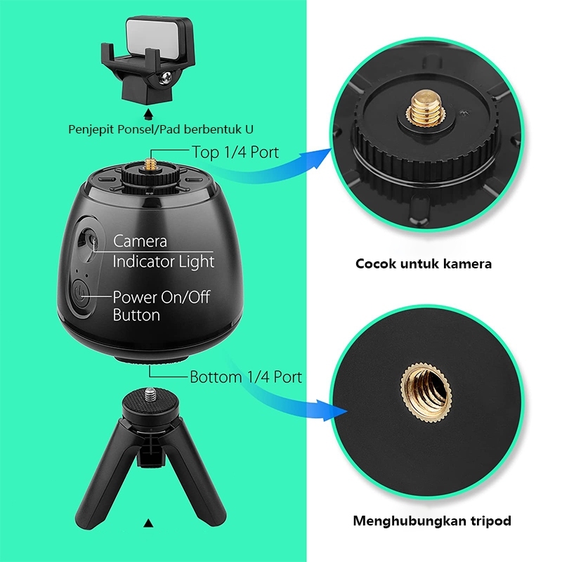 [BISA COD] FTT F4 Auto Face Tracking Gimbal Handphone Stabilizer 360° Gimbal Tripod with Remote Auto Tracking Phone Holder Kamera Penginderaan Sudut Lebar untuk Vlogging, TikTok, dan Streaming untuk IOS/ANDRIOD SISTEM-6