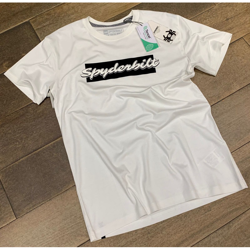 Kaos Spyderbilt Original Lengan pendek Brownchecker Tencel men tee white