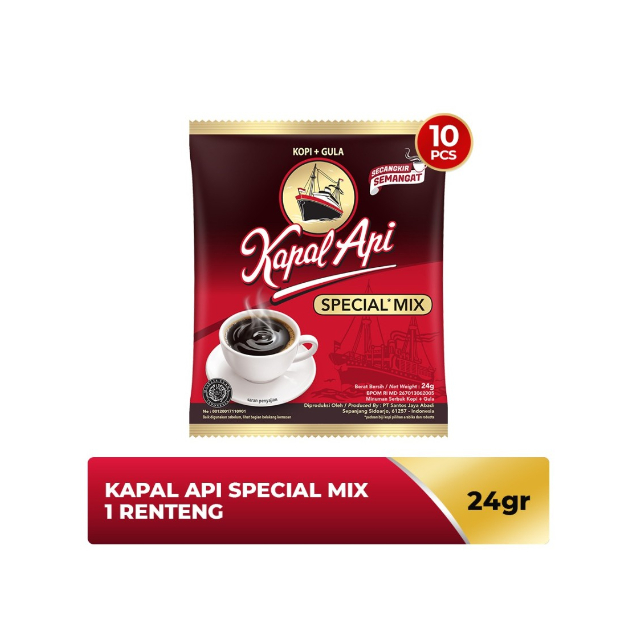 

Kopi Kapal Api Special Mix 24 gr Per renceng ISI 10 PCS
