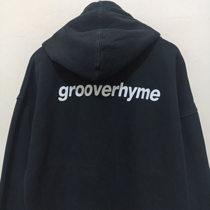 Hoodie Zipper Grooverhyme Hitam