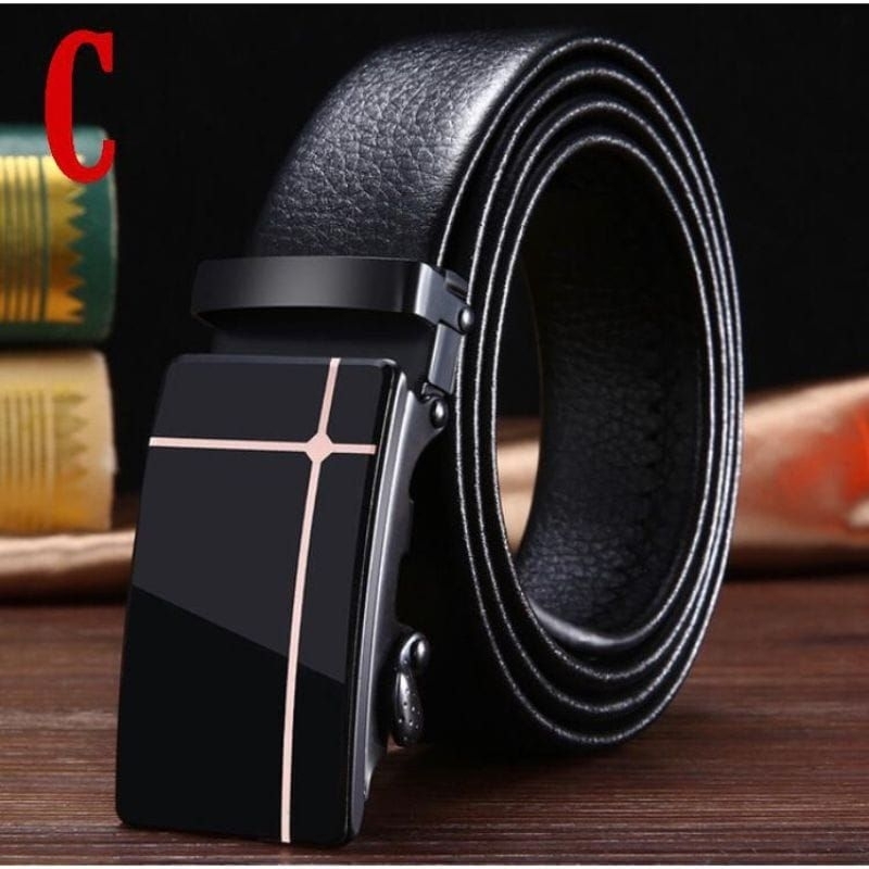 [REAL PIC] Ikat Pinggang Rel / Tali pinggang rel kulit pria ikat pinggang pria Gesper kulit pria