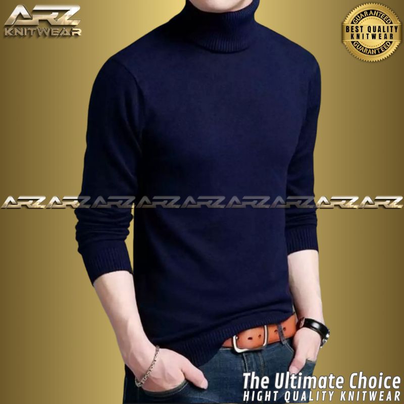 SWEATER RAJUT ROLLNECK PRIA & WANITA KATUN POLOS CASUAL SLIM FIT TURTLENECK LONGNECK - 12 Pilihan Wa