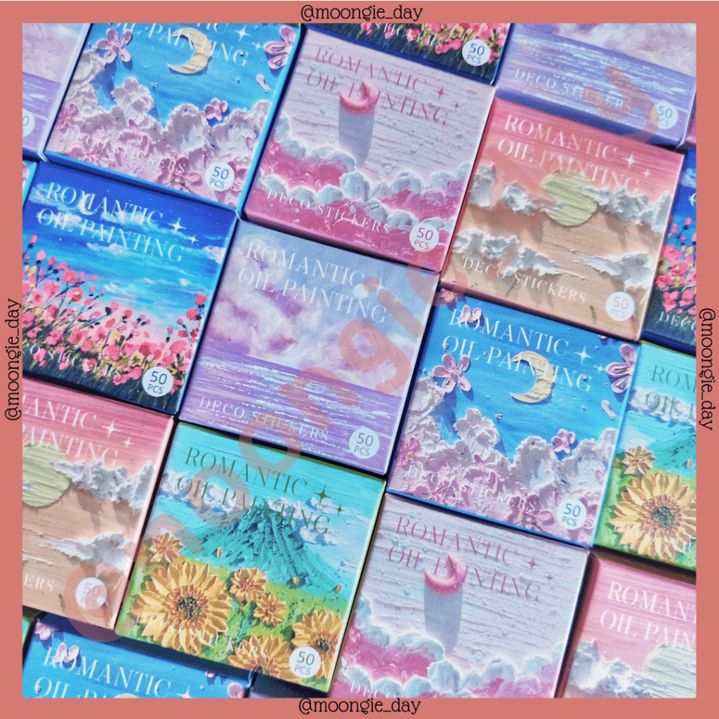 

45-50 PCS/BOX STIKER KERTAS TEMA ROMANTIC OIL PAINTING LUKISAN ROMANTIS AESTHETIC BULLET JURNAL DIY DIARY SCRAPBOOK JOURNAL LUCU MURAH