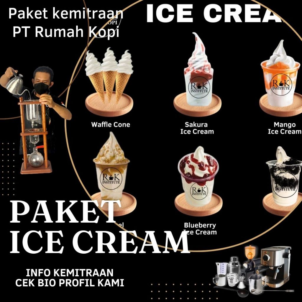 

Paket Ice Cream Kemitraan Rumah Kopi Paket Usaha Langsung Training